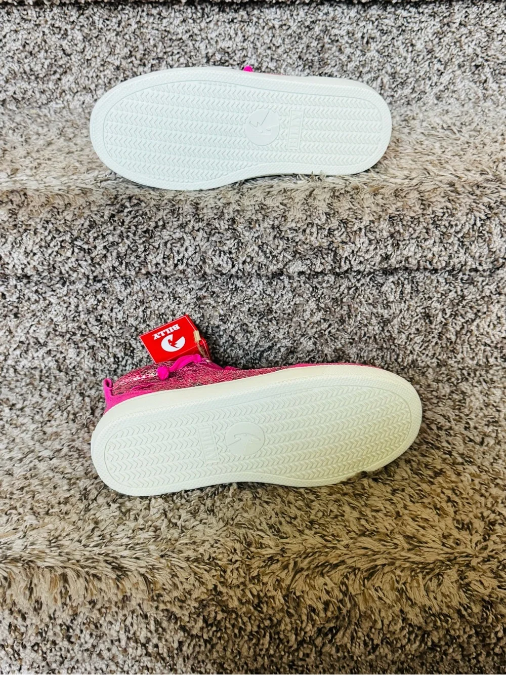 Billy Brand ! Bright Pink Kids High-Top Shoe Accessory with Glitter Panels